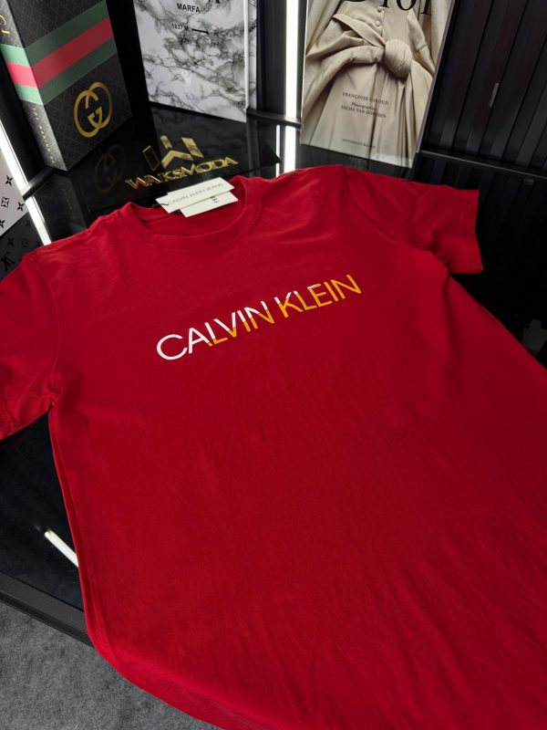 CK Kırmızı Bisiklet Yaka Tshirt - Görsel 2