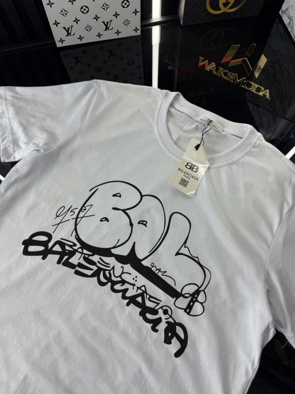 BLNCG Beyaz Bisiklet Yaka Tshirt - Görsel 2