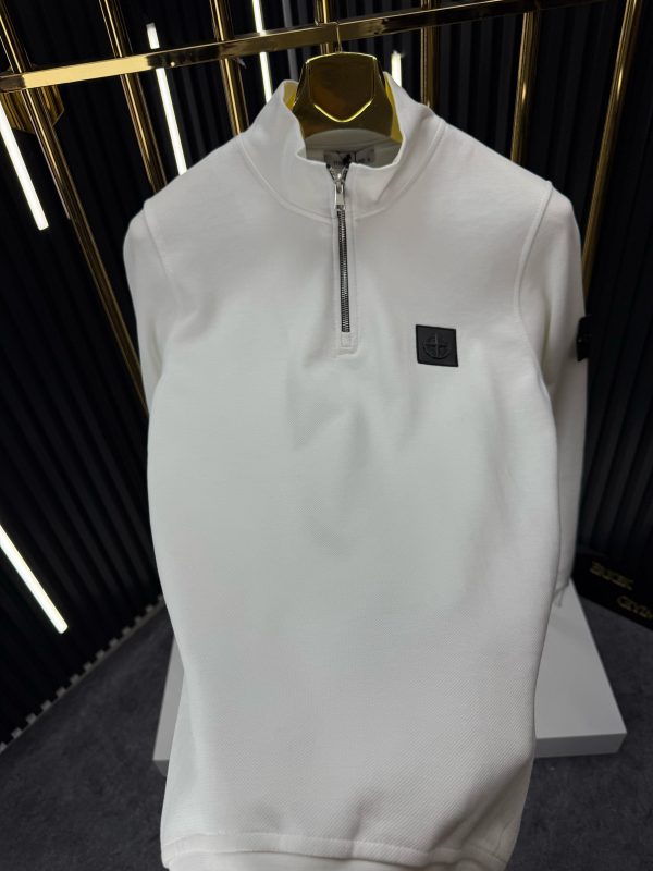 Stone Island Beyaz Örme Triko Kazak - Görsel 3