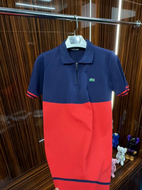 LCST Polo Yaka Örme Triko Tshirt /Lacivert-Kırmızı - Görsel 2