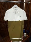 LCST Polo Yaka Örme Triko Tshirt /Beyaz-Yeşil