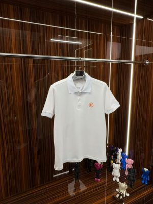 HRMS Polo Yaka Örme Triko Tshirt /Beyaz - M