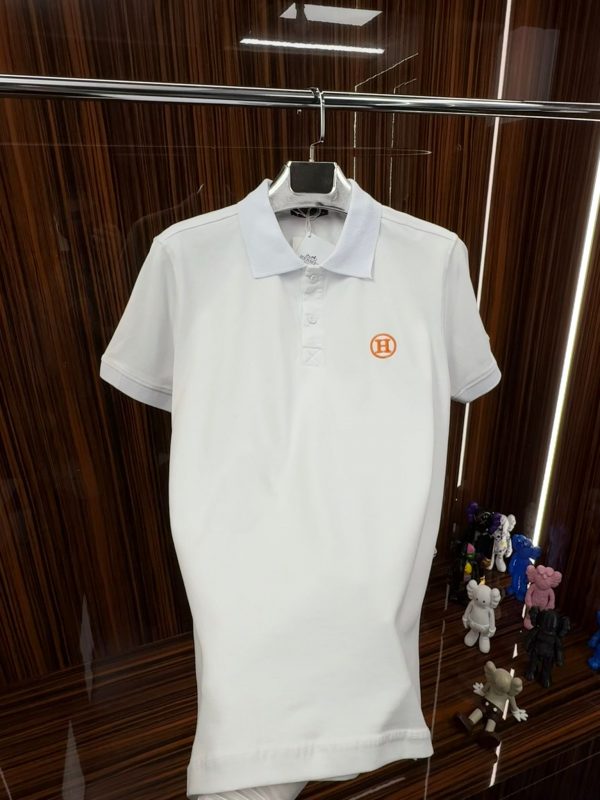HRMS Polo Yaka Örme Triko Tshirt /Beyaz - Görsel 2
