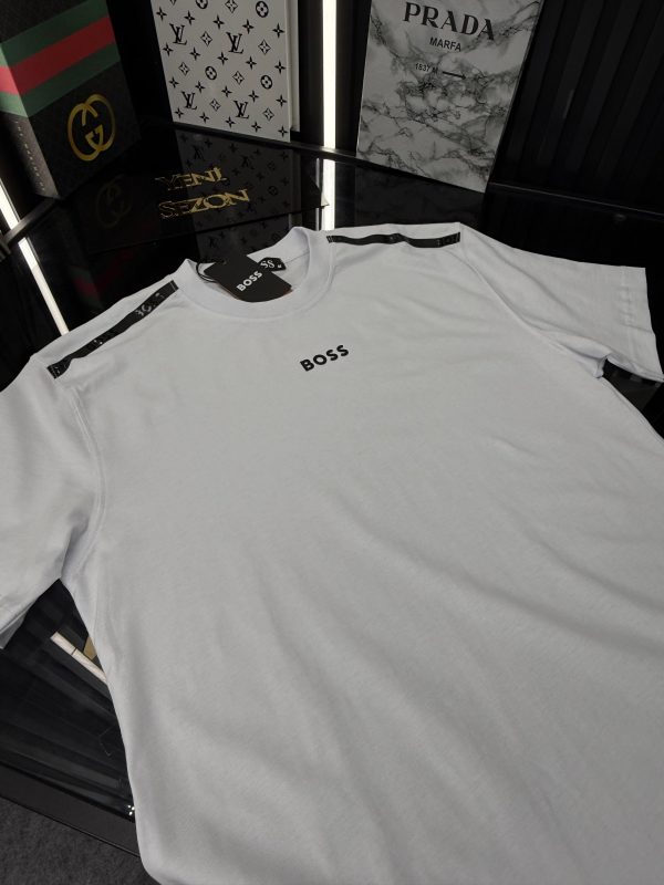 BSS Bisiklet Yaka Tshirt /Beyaz - Görsel 3