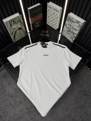 BSS Bisiklet Yaka Tshirt /Beyaz