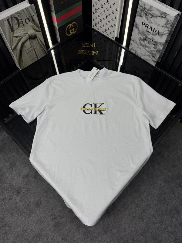 CK Bisiklet Yaka Tshirt /Beyaz