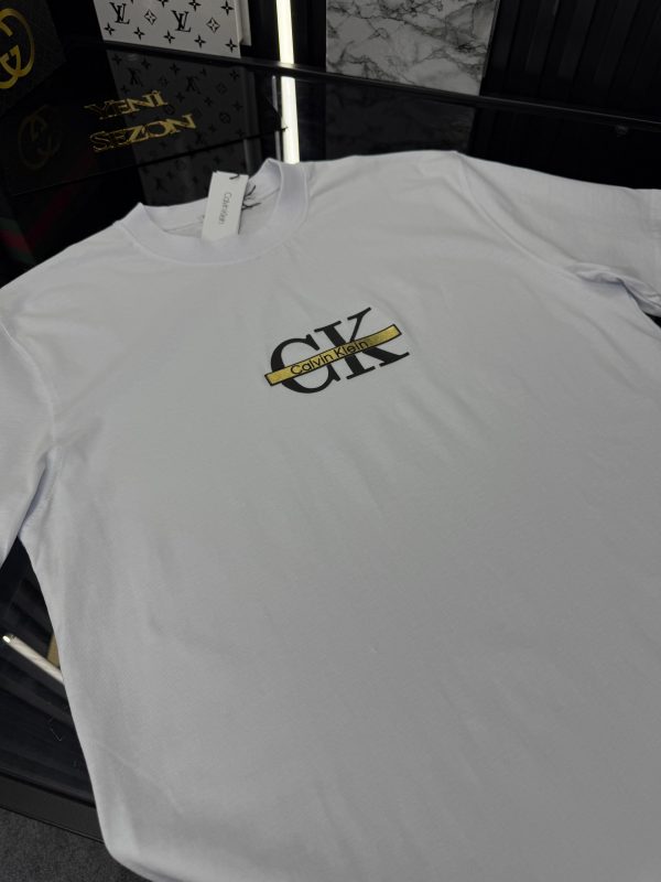 CK Bisiklet Yaka Tshirt /Beyaz - Görsel 2