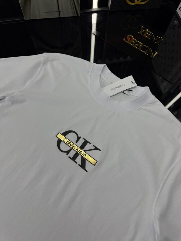 CK Bisiklet Yaka Tshirt /Beyaz - Görsel 3