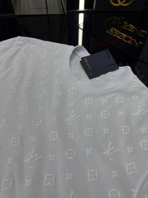 LV Bisiklet Yaka Tshirt /Beyaz - Görsel 3