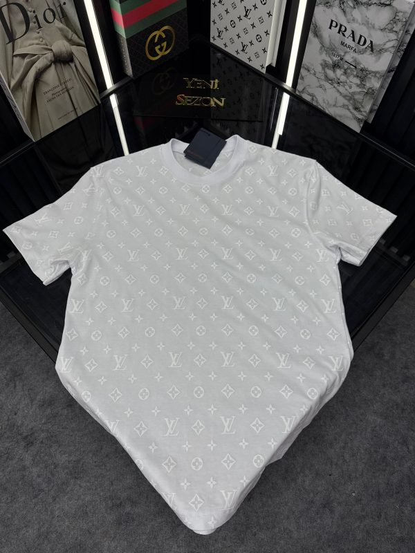 LV Bisiklet Yaka Tshirt /Beyaz