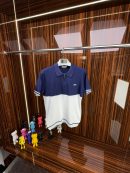 LCST Polo Yaka Örme Triko Tshirt /Lacivert-Beyaz